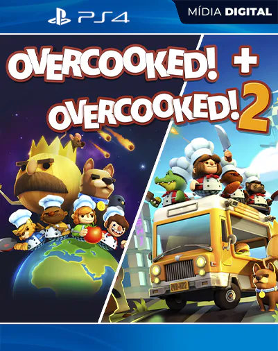 Overcooked! + Overcooked! 2 Playstation 4 Mídia Digital